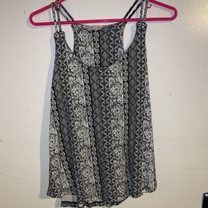 Pink Republic Black Patterned Tank Top